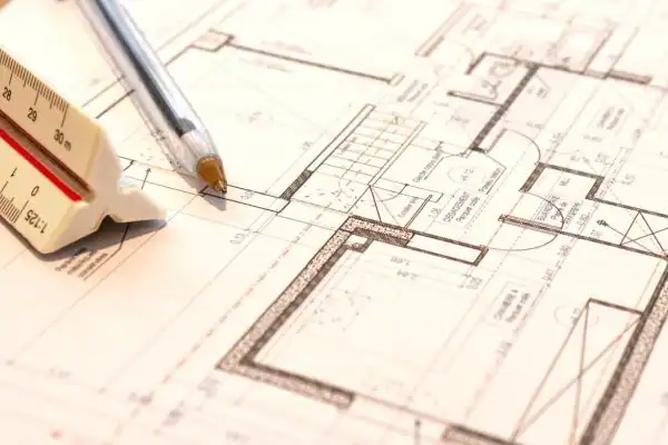Image of architect Bedford drawings